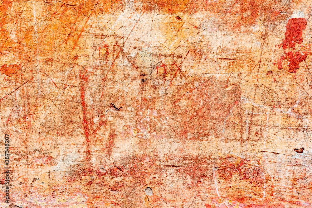 Obraz premium Texture of a concrete wall with cracks and scratches which can be used as a background
