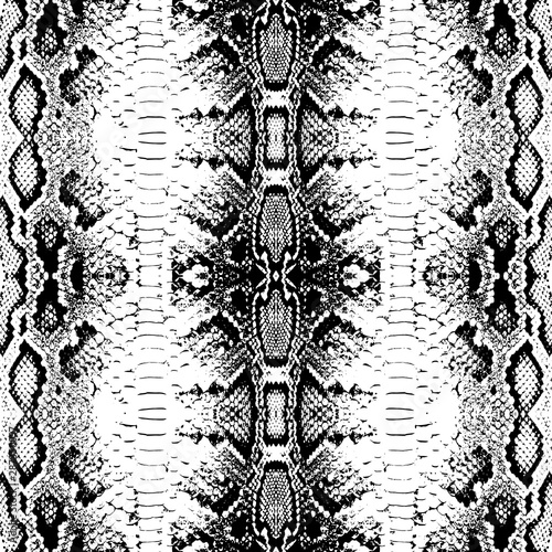 Snake skin scales texture. Seamless pattern black isolated on white background. simple ornament, Can be used for Gift wrap, fabrics, wallpapers. Vector