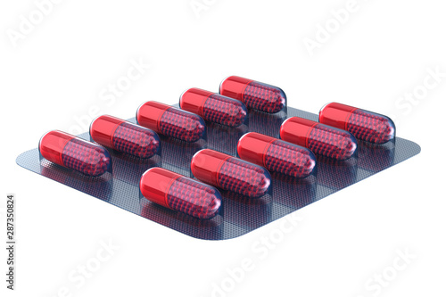 set capsules on white backg...