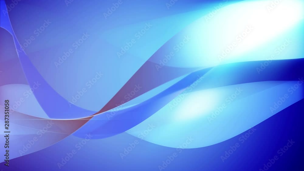 Smooth wavy 3d rendering of beautiful motion background in blue colors. Twisted lines slow moving in seamles loop.