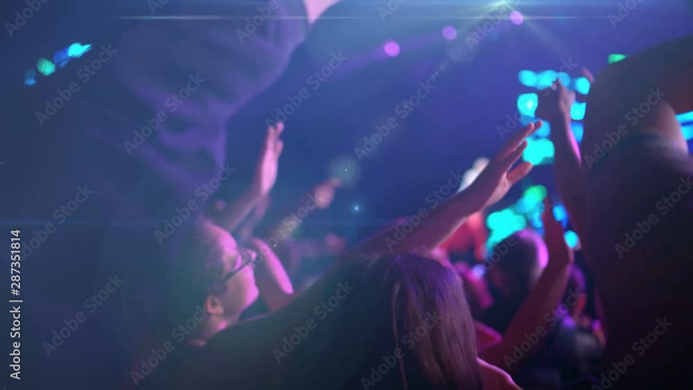 4K people cheering clapping and jumping at rock concert 4K people cheering clapping and jumping at rock concert