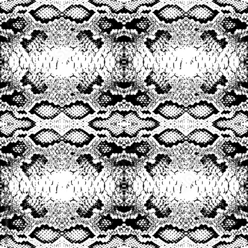 Snake skin scales texture. Seamless pattern black isolated on white background. simple ornament, fashion print and trend of the season Can be used for Gift wrap, fabrics, wallpapers. Vector