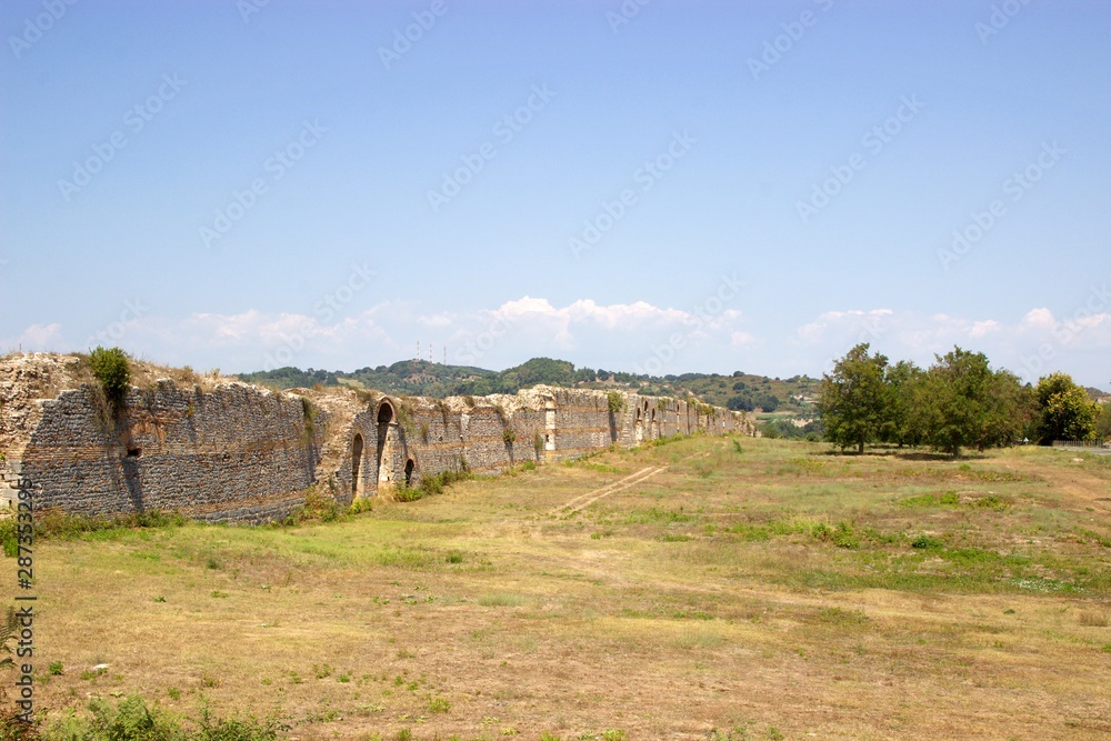 Ancient walls of Nicopolis town of the Roman empire near the city of Preveza in Epirus, Greece