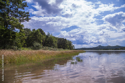 landscape with river and clouds