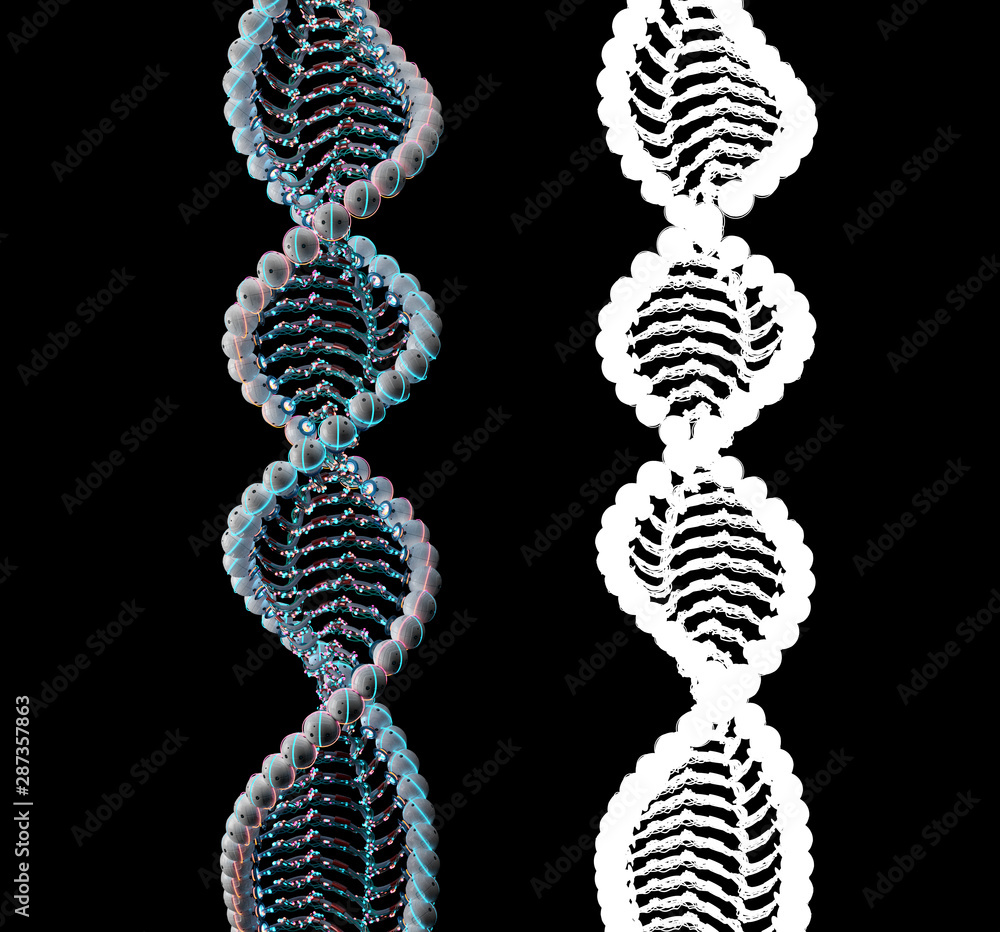 3d hyper realistic render of an artificial DNA molecule, the concept of ...