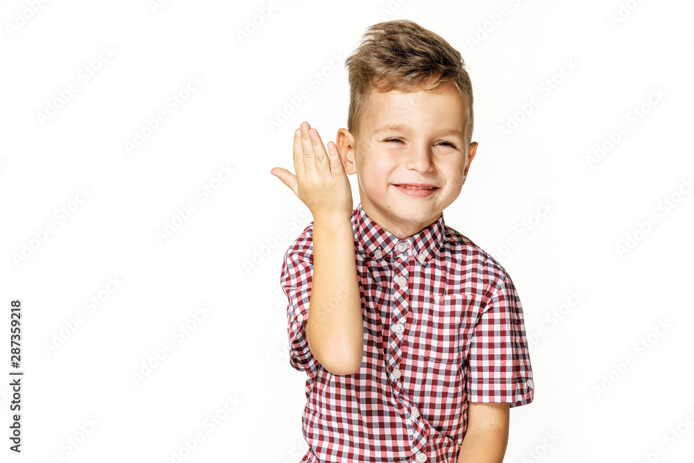 handsome boy in shirt on white background handsome boy in shirt on white background