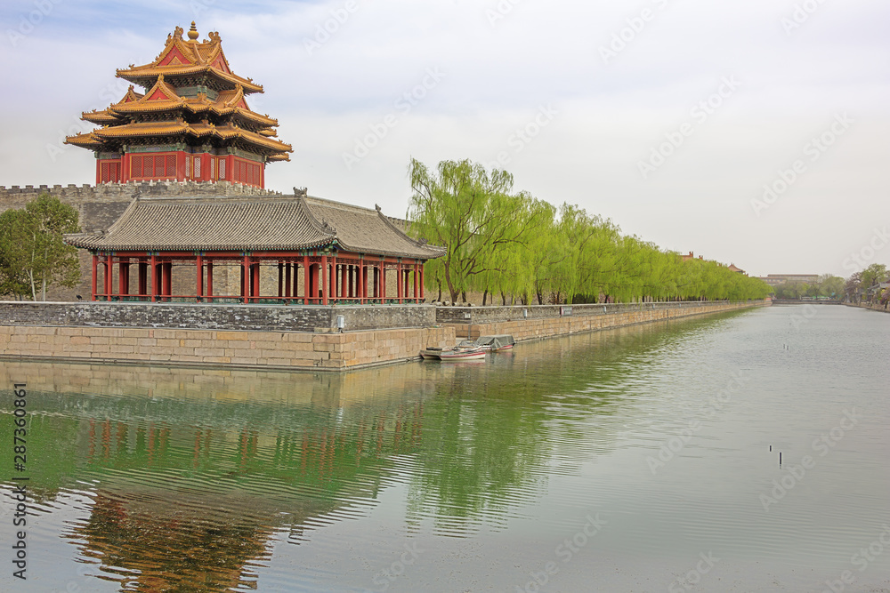 Moat and watchtower west of the Forbidden City in Beijing