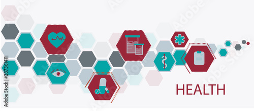 Fond hexagone sur le thème de la santé
