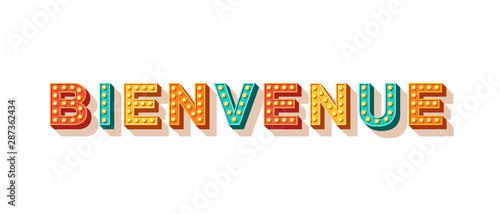 Bienvenue flat vector lettering