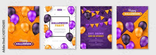 Happy Halloween balloon posters