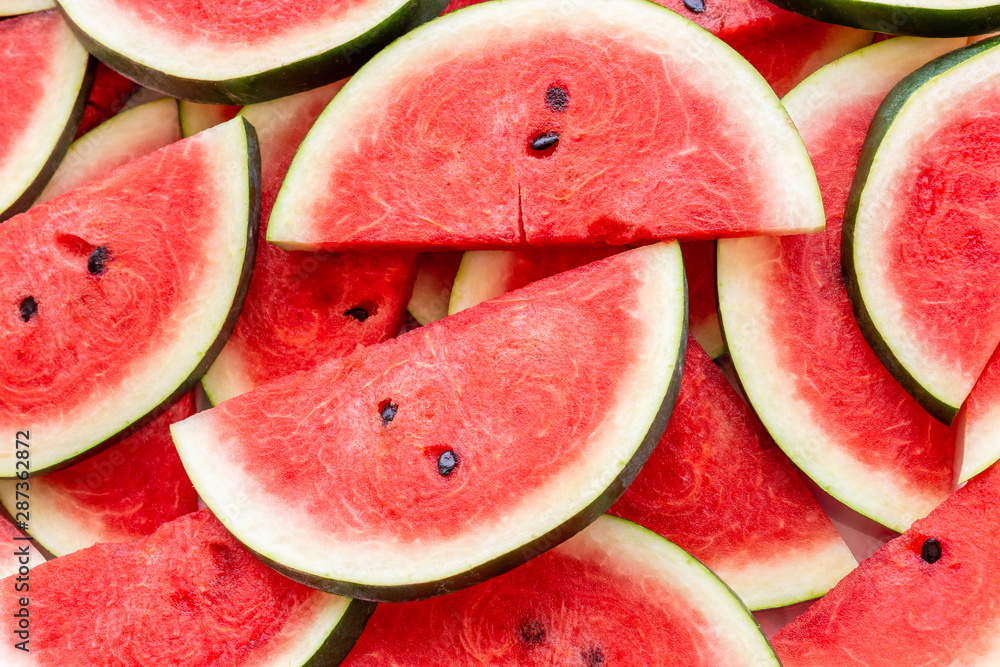 Close-up of fresh sliced watermelon ripe red Close-up of fresh sliced watermelon ripe red