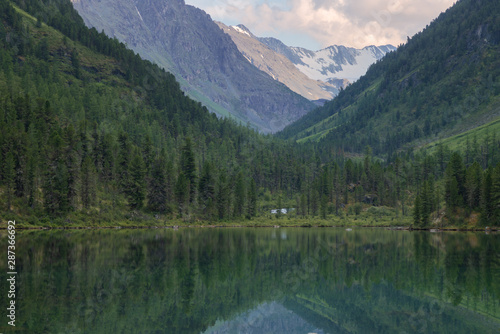 Fototapeta Naklejka Na Ścianę i Meble -  reflection at mountain`s lake of kalagash valley