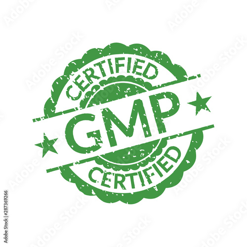 GMP stamp or seal. Good Manufacturing Practice Certified icon or logo. Vector illustration.Печать