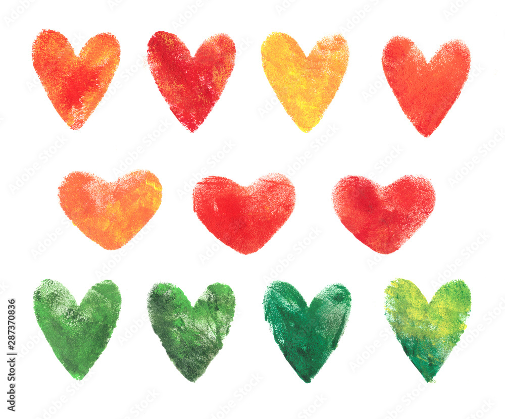 love heart color watercolor valentines