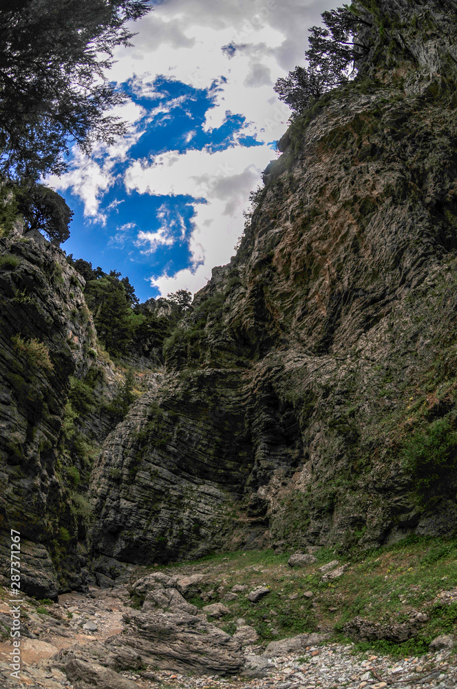 Rock formation in the Imbros Gorge on the island of Crete