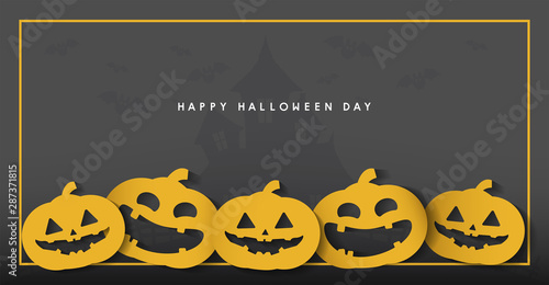happy halloween day banner vector design 2019