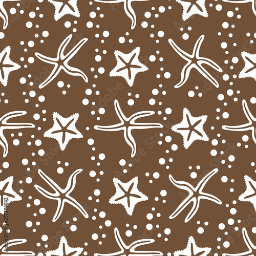 Vector seamless pattern with starfish.