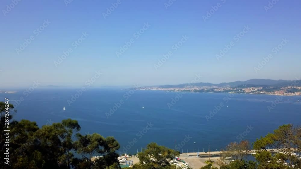maritime port of sports. Industrial view, Vigo, Galicia, Spain. Estuary. maritime port of sports. Industrial view, Vigo, Galicia, Spain. Estuary.