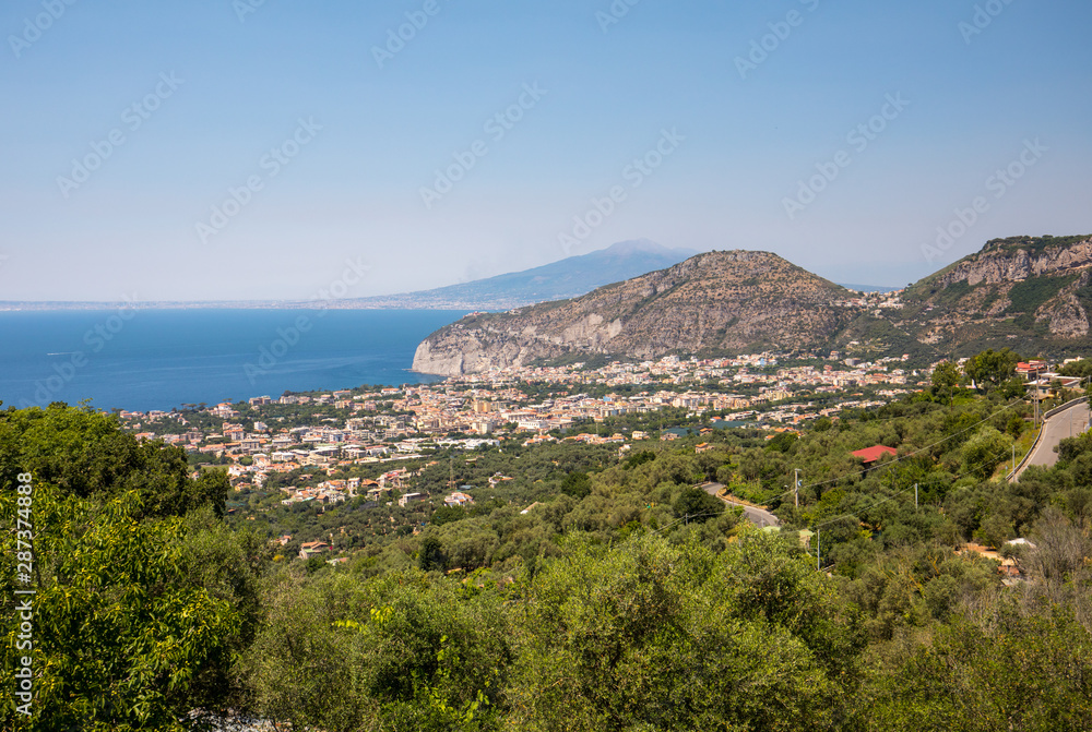 Sorrento. Italy. Aerial view of Sorrento and the Bay of Naples.