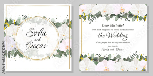 Invitation card flower orchid 