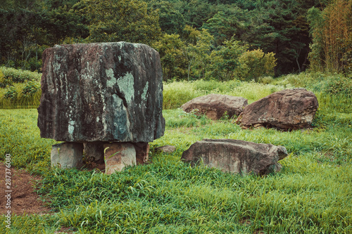 Ancient tombstones, dolmens.