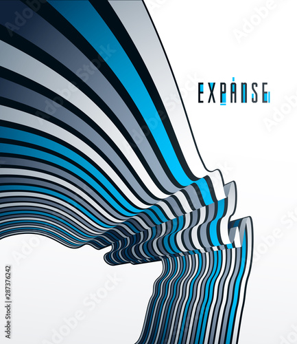 Geometric backgrounds with minimal parallel 3D lines vector abstract illustration, dimensional design cool element, funky style layout for ads posters banners and covers.