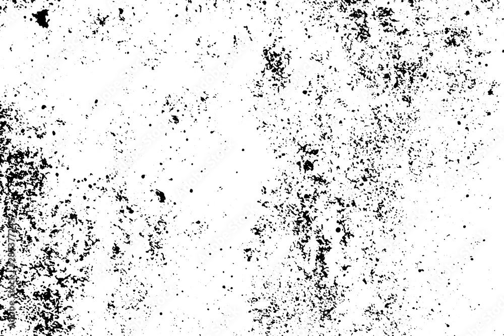 Grunge black texture on white background (Vector). Use for decoration, aging or old layer