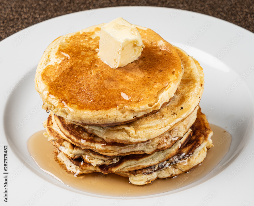 pancakes on the white plate