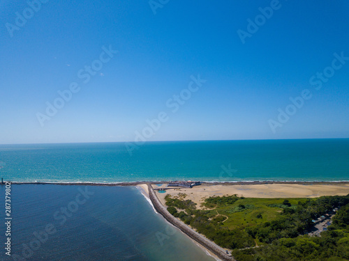 aerial view of the sea