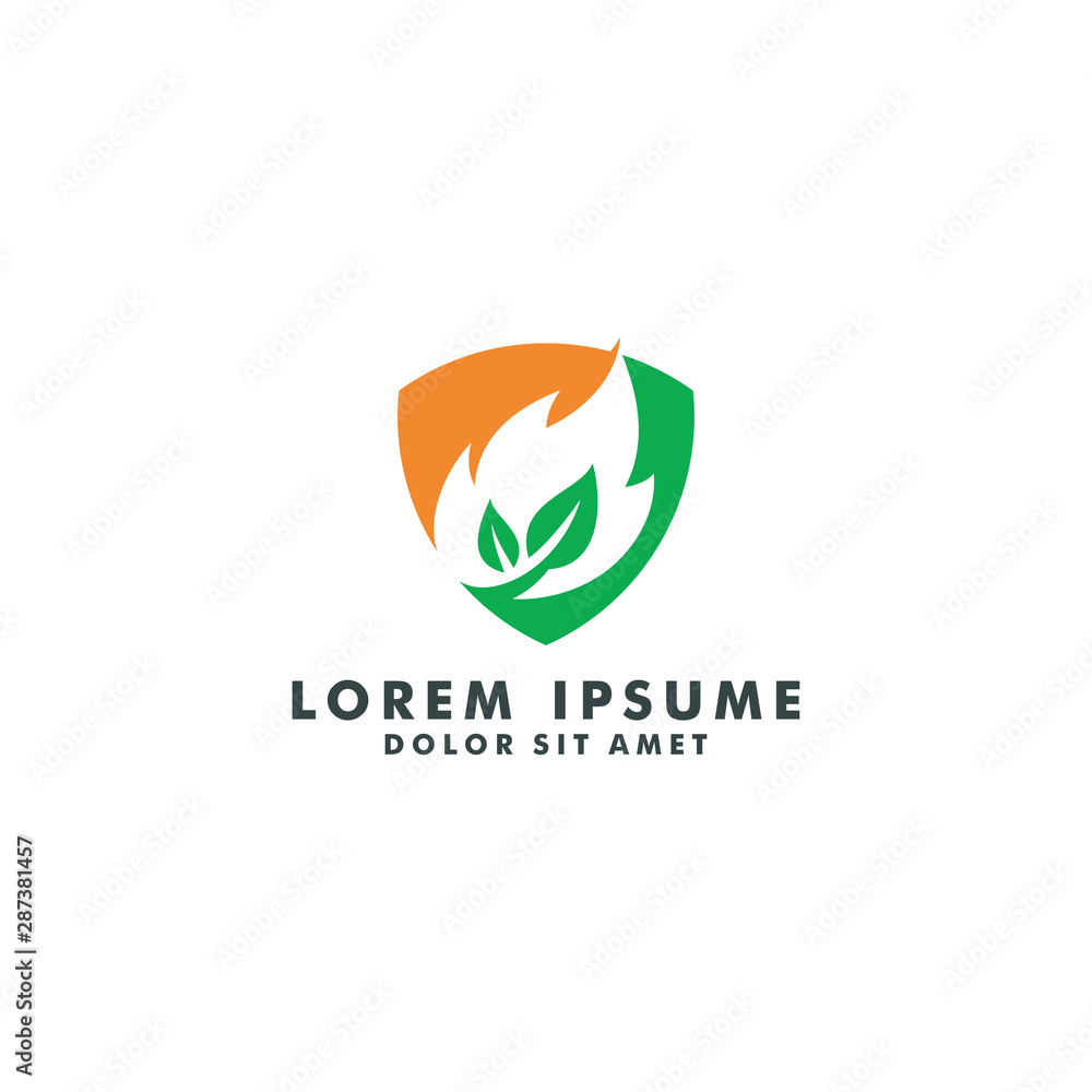 leaf fire logo design - vector leaf fire logo design - vector