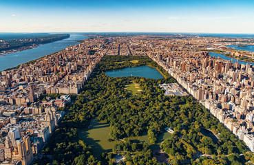 Canvas schilderij Central Park Luchtfoto Manhattan met Central Park  © Tierney