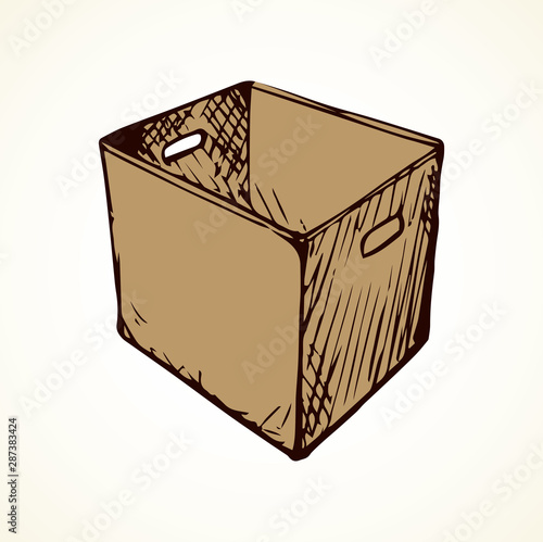 Cardboard box. Vector drawing icon