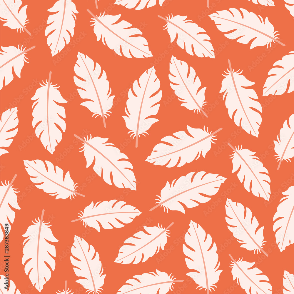 Pink seamless pattern with flamingo feathers Pink seamless pattern with flamingo feathers