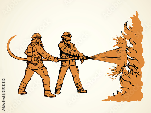 Firefighter. Vector drawing