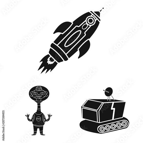 Isolated object of colonization and sky icon. Collection of colonization and galaxy vector icon for stock.