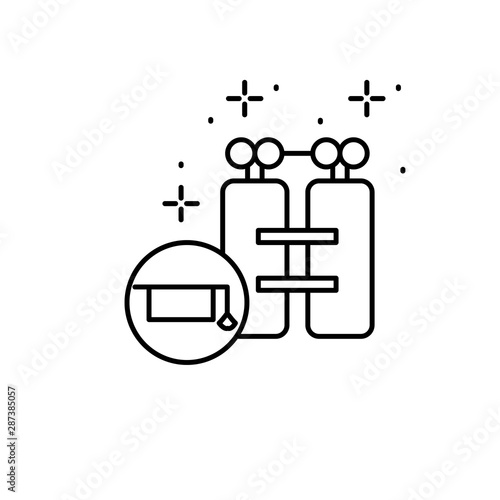 Scuba diving, learning icon. Element of gap icon