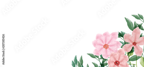 Beautiful colorful watercolor flowers background