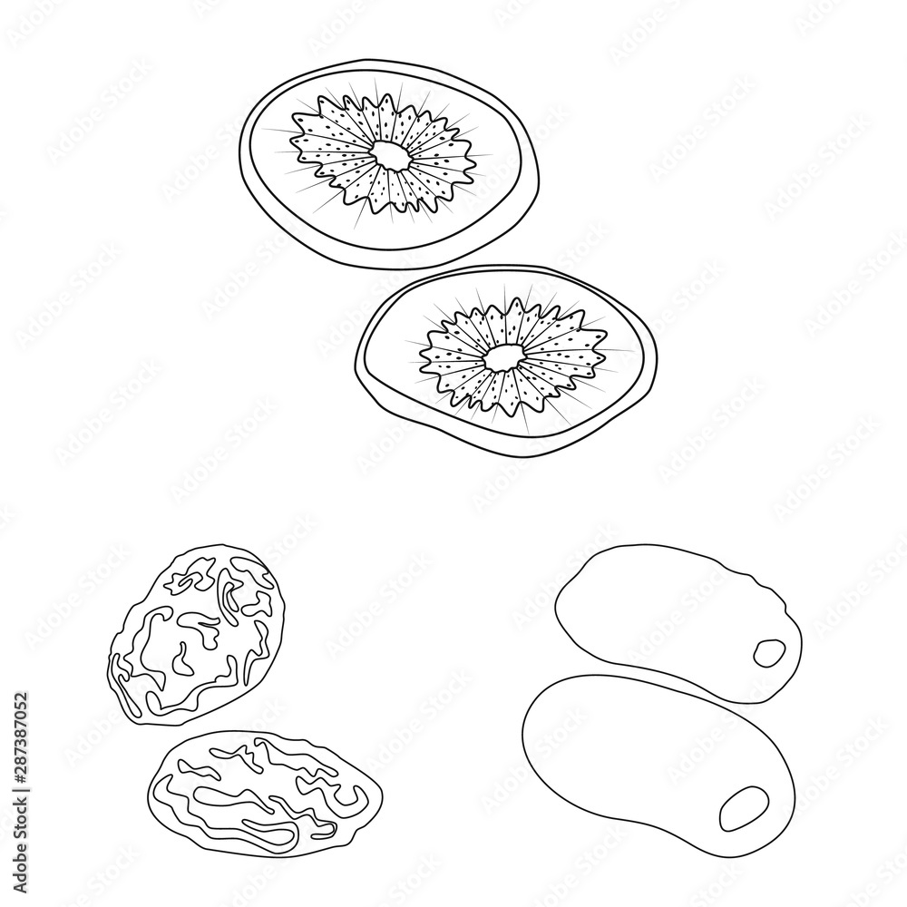 Vector design of food and raw logo. Set of food and nature stock vector illustration. Vector design of food and raw logo. Set of food and nature stock vector illustration.