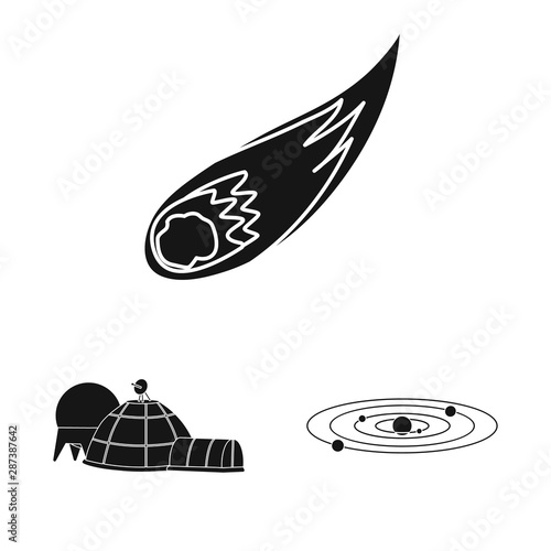 Isolated object of colonization and sky logo. Set of colonization and galaxy stock vector illustration.