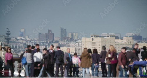 Wallpaper Mural Panoramic view of Moscow city with turists in the foreground Torontodigital.ca