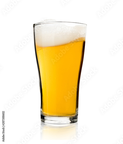 Glass beer with froth foam isolated on white background celebration photo object design