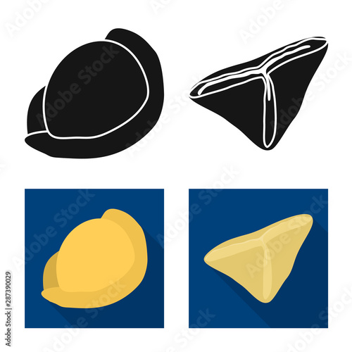 Isolated object of products and cooking symbol. Set of products and appetizer vector icon for stock.