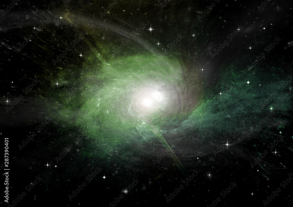Fototapeta premium galaxy in a free space. 3D rendering