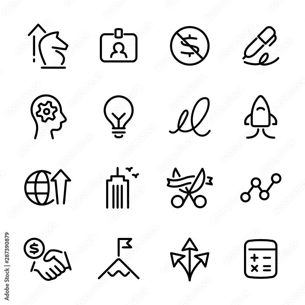 Business Icons, vector line icon set Business Icons, vector line icon set