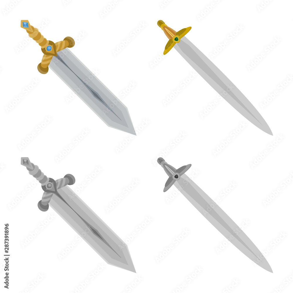 Vector design of game and armor sign. Collection of game and blade stock symbol for web. Vector design of game and armor sign. Collection of game and blade stock symbol for web.