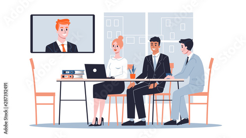 Business meeting in the conference room concept.