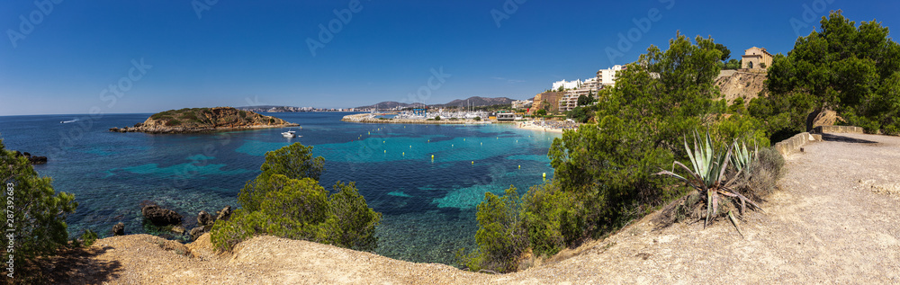 Panoramic view of the beach Portals Nous of Mallorca