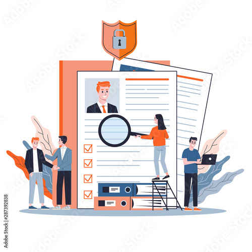 List of job candidate. Idea of employment and job interview