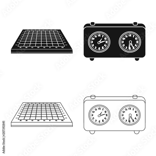 Vector illustration of checkmate and thin logo. Set of checkmate and target stock symbol for web.