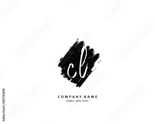 CL Initial handwriting logo vector